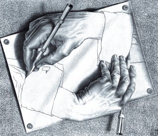Bild zweier Hände von M. C. Escher 